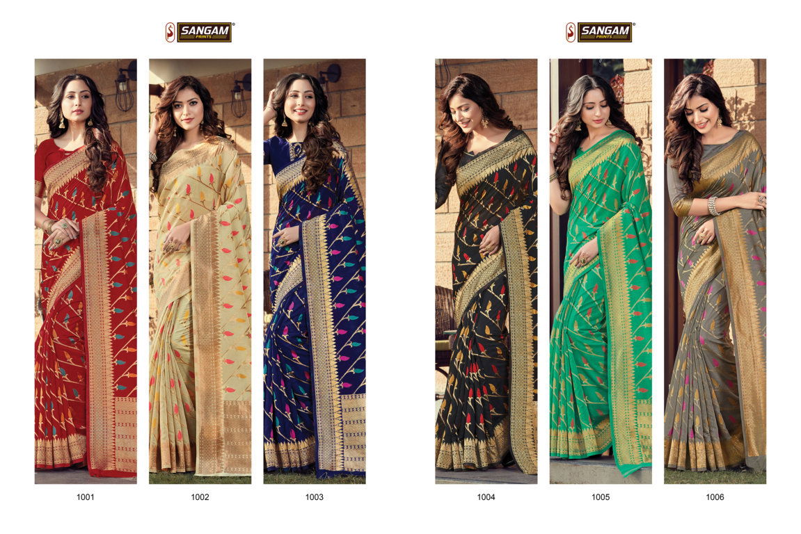 Sangam Ananya Printed Designer Cotton Handloom Sarees Collection
